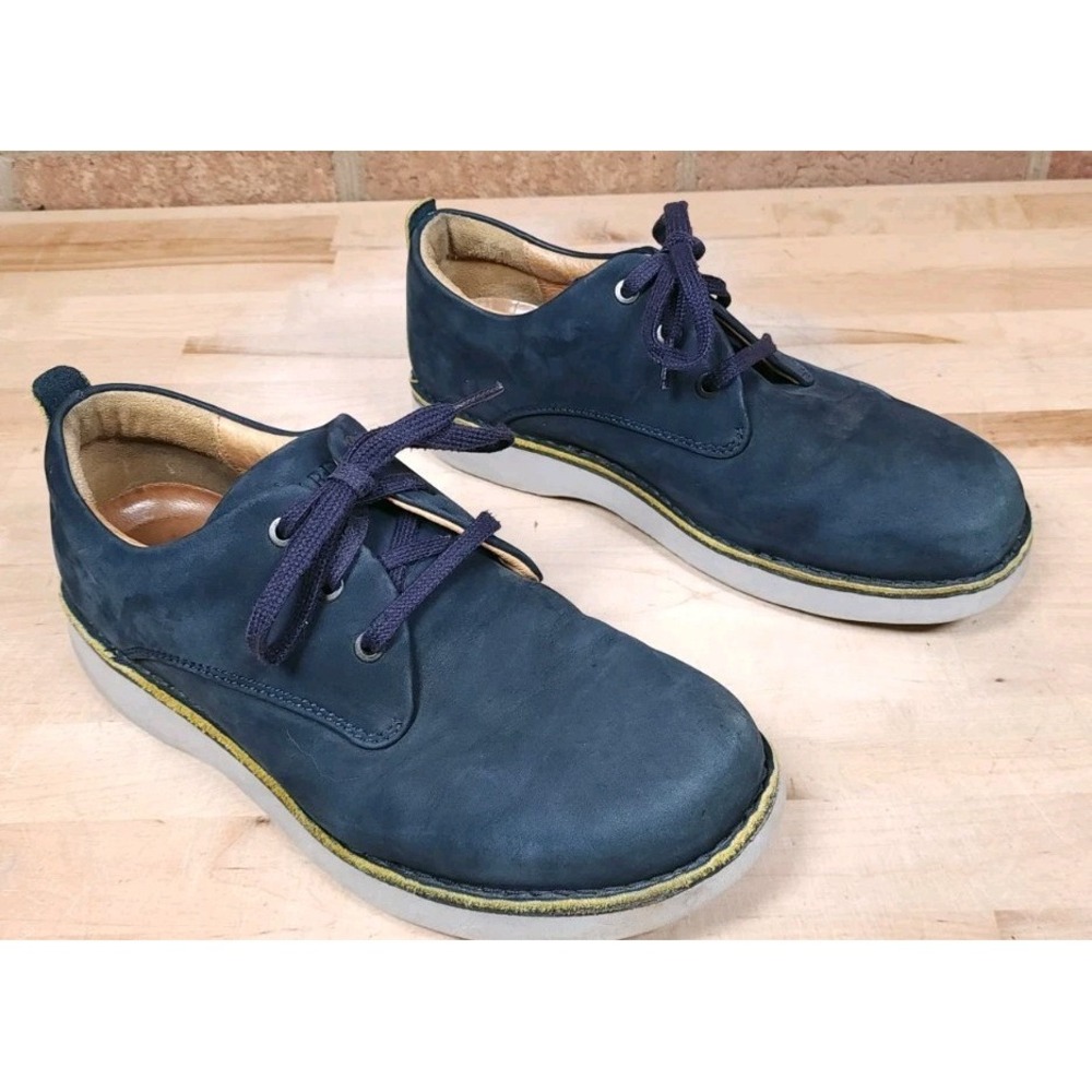Samuel Hubbard Mens 8 W Blue Suede Leather Oxford Shoes Vibram Sole